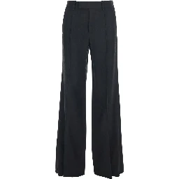 Black Pants with Belt Loops in Viscose Blend Woman