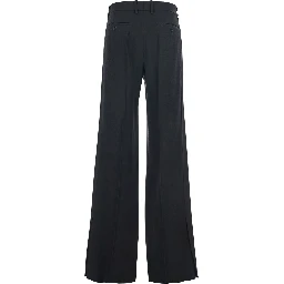 Black Pants with Belt Loops in Viscose Blend Woman