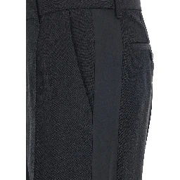 Black Pants with Belt Loops in Viscose Blend Woman