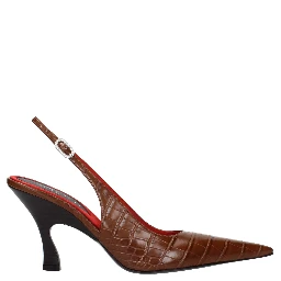 Brown Leather High Heel Pumps