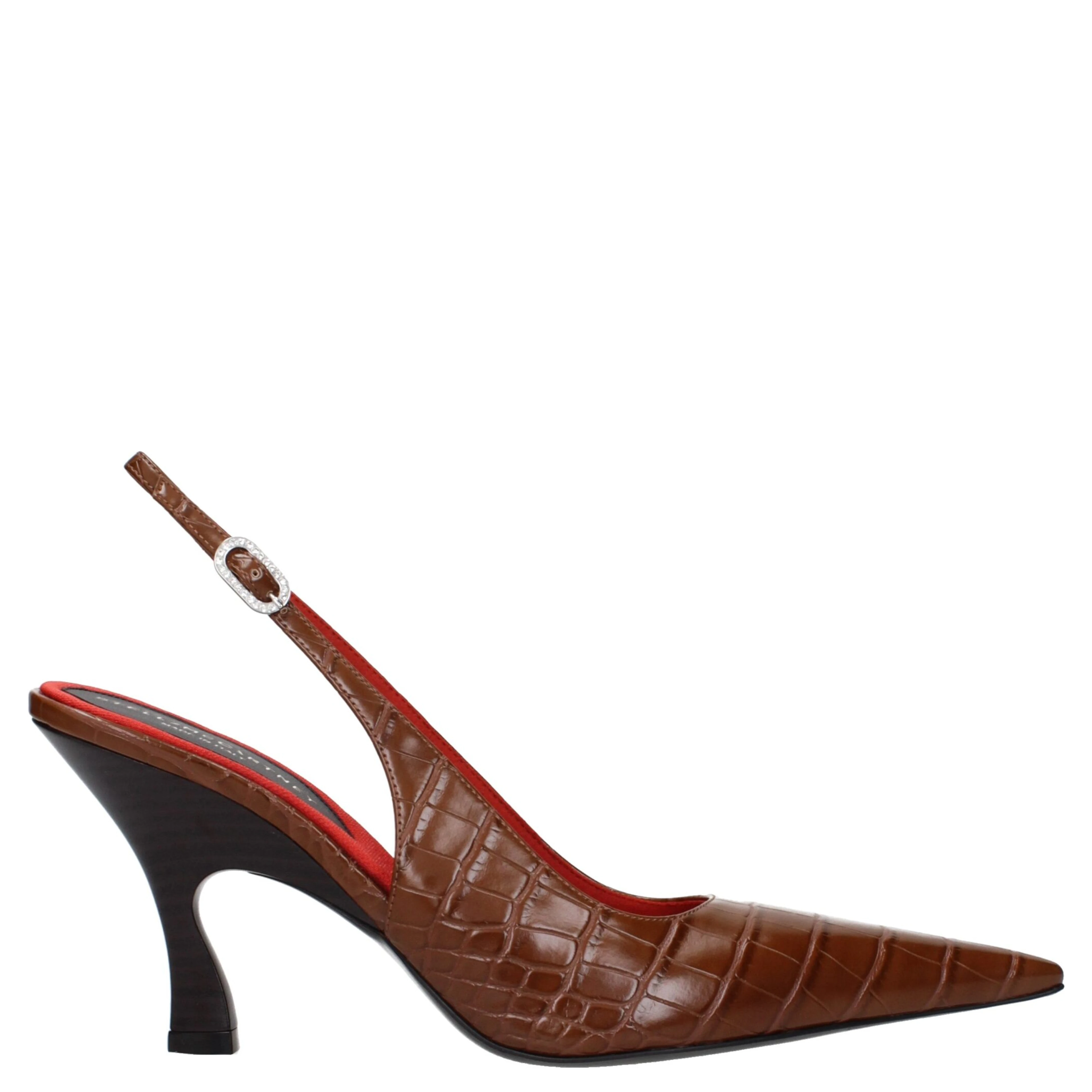 Brown Leather High Heel Pumps
