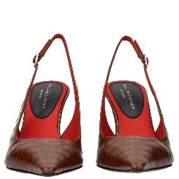 Brown Leather High Heel Pumps