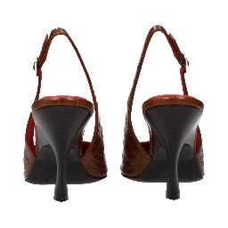 Brown Leather High Heel Pumps