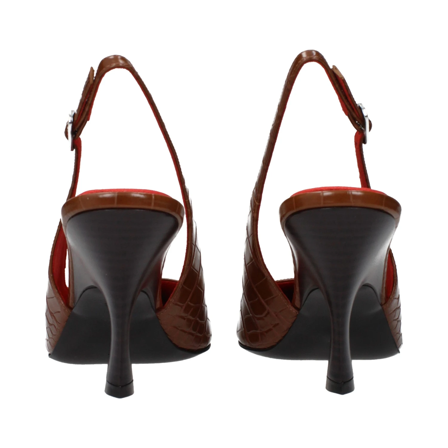 Brown Leather High Heel Pumps