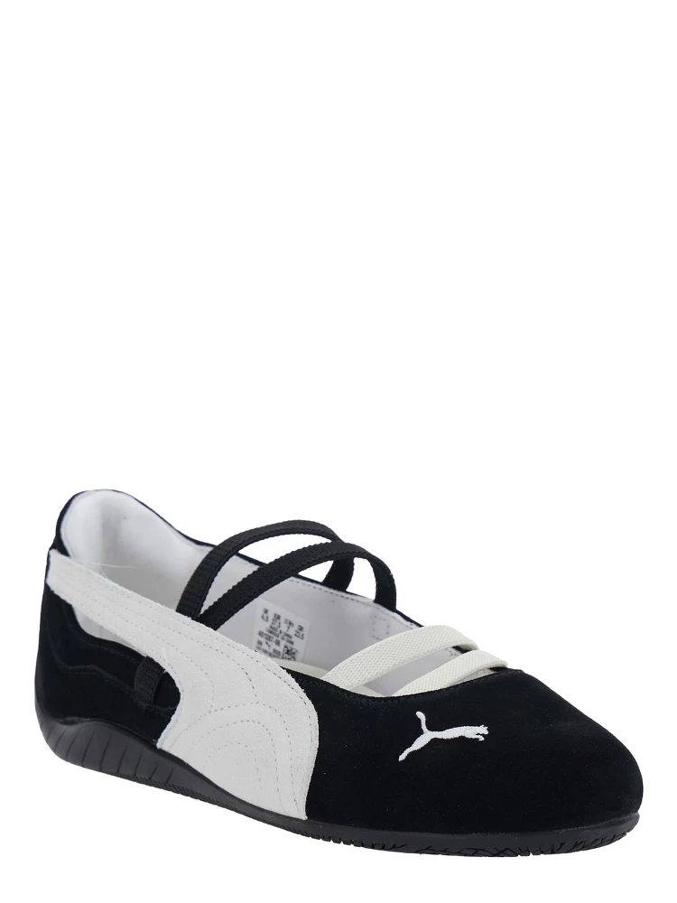 Speedcat Ballet Black Sneaker with Embroidered Logo on the Front and Elastic Band in Suede Woman alternative