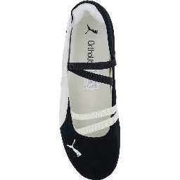 Speedcat Ballet Black Sneaker with Embroidered Logo on the Front and Elastic Band in Suede Woman