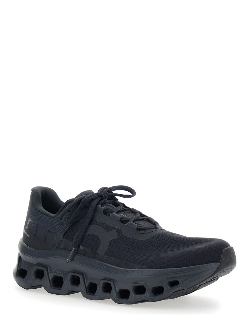 Cloudmonster Black Low Top Sneakers with Logo on the Side in Tech Fabric Man
