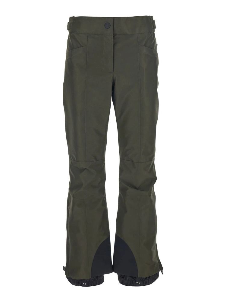Green Pants with Elastic Drawstring Hem and Logo Patch on the Sleeve in Tech Fabric Woman