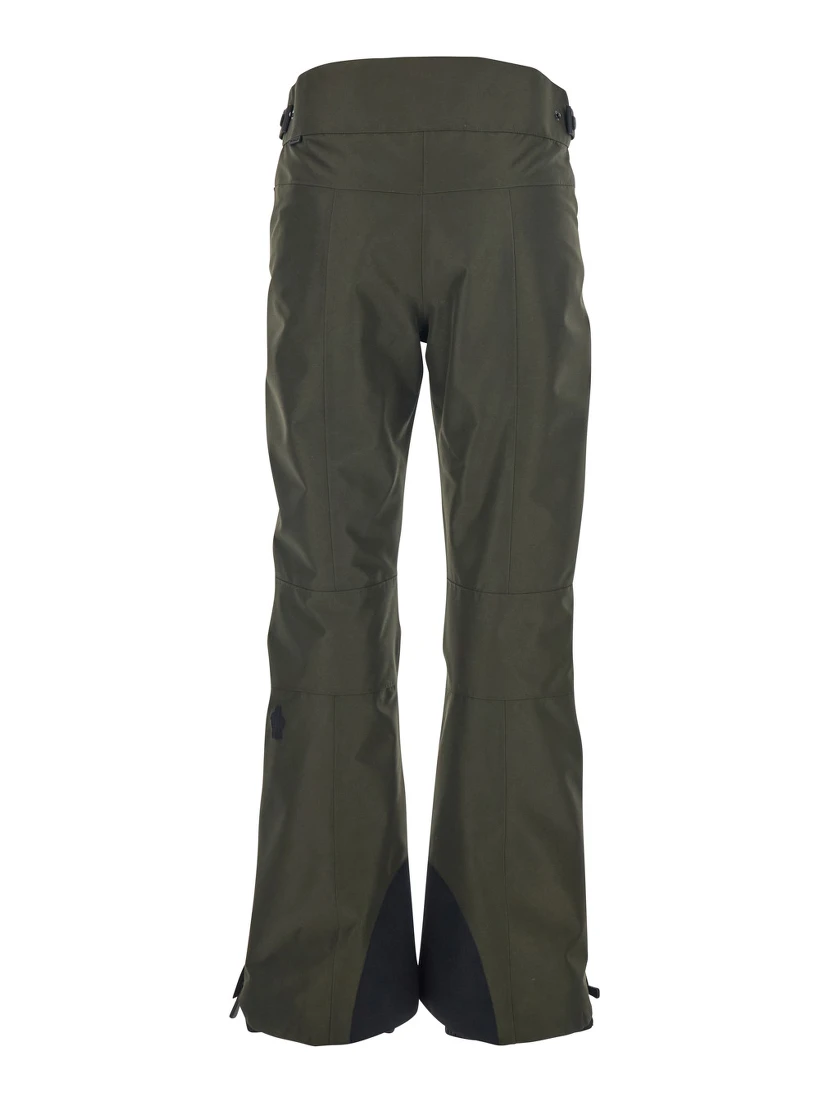 Green Pants with Elastic Drawstring Hem and Logo Patch on the Sleeve in Tech Fabric Woman