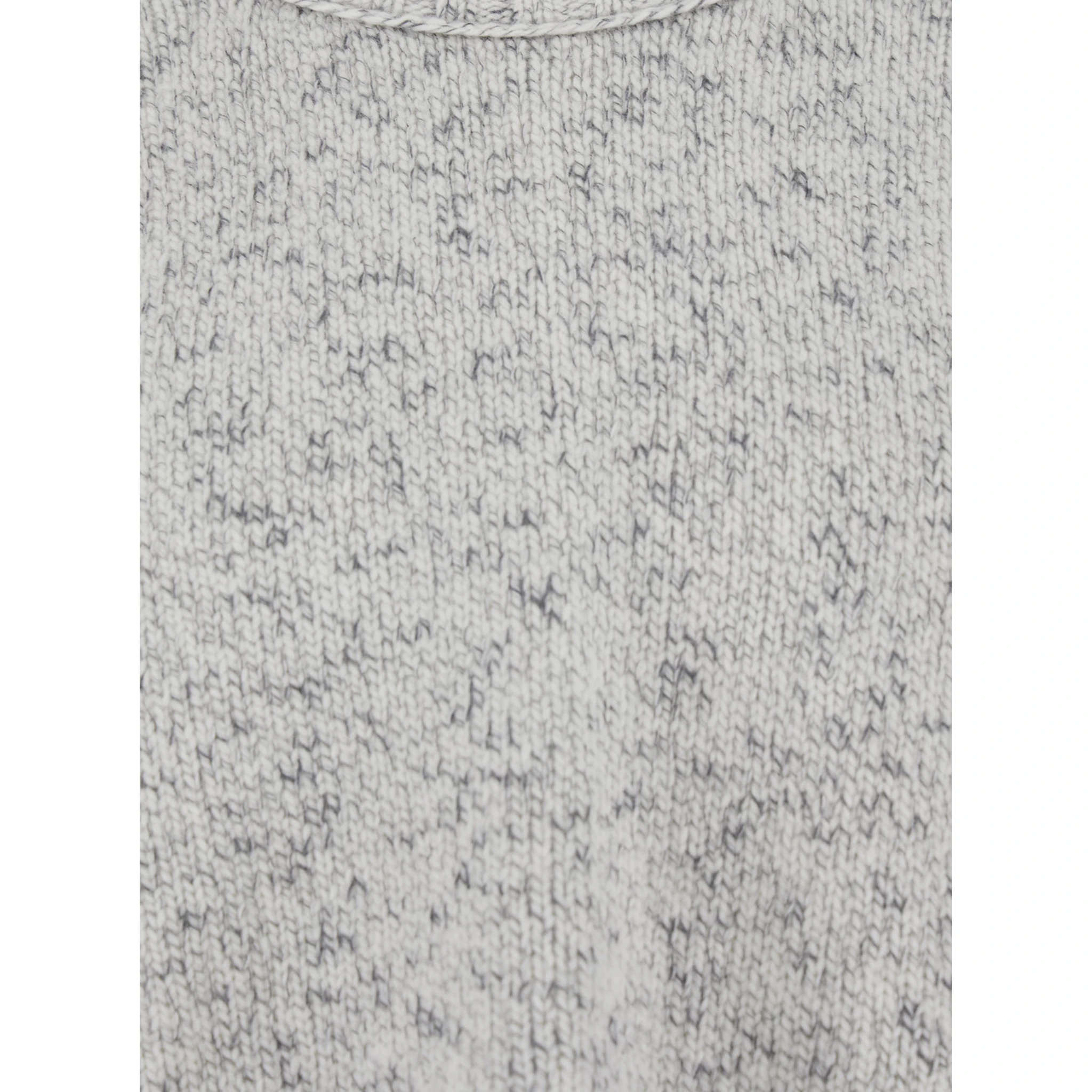 كنزة صوفية رمادية برقبة دائرية وأكتاف منسدلة للرجال