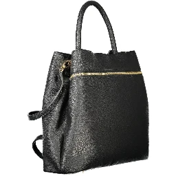 Black Polyethylene Women Handbag