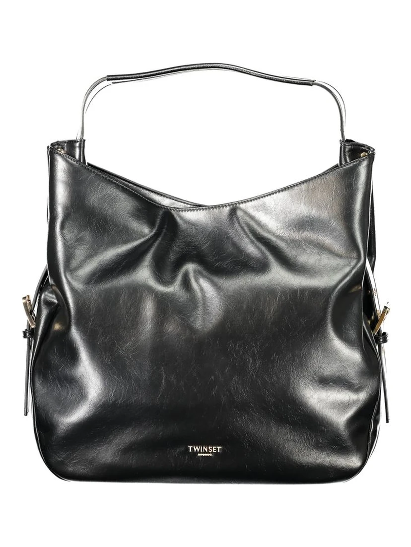 Black Polyethylene Women Hobo Bag