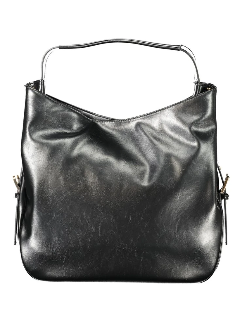 Black Polyethylene Women Hobo Bag