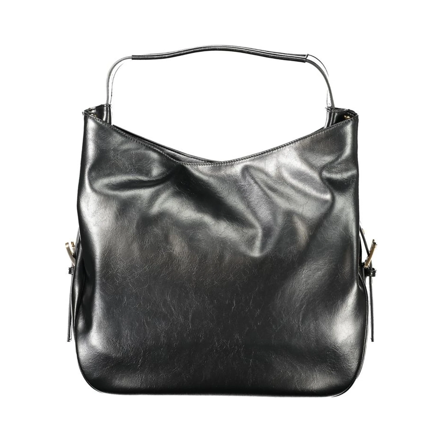 Black Polyethylene Women Hobo Bag