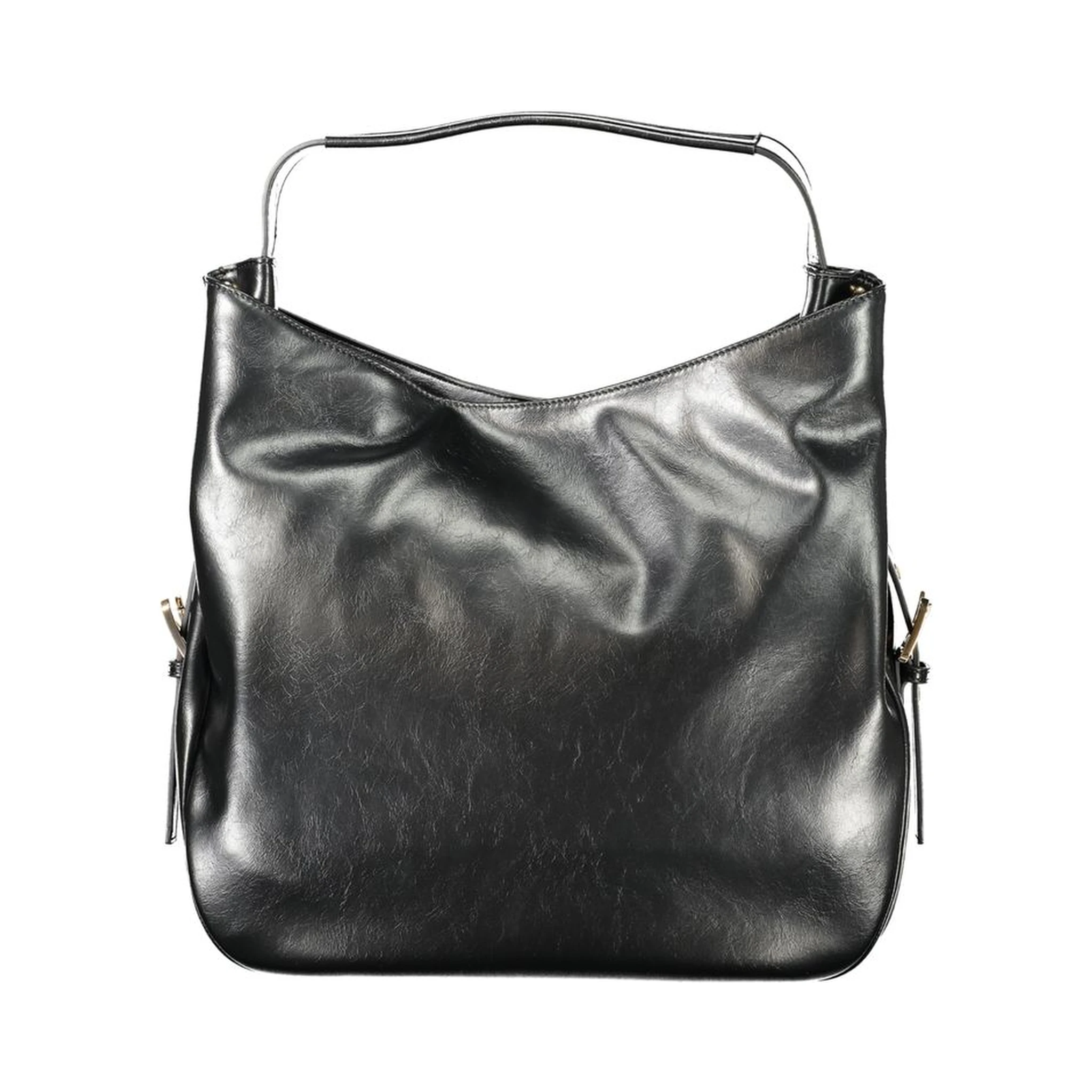 Black Polyethylene Women Hobo Bag