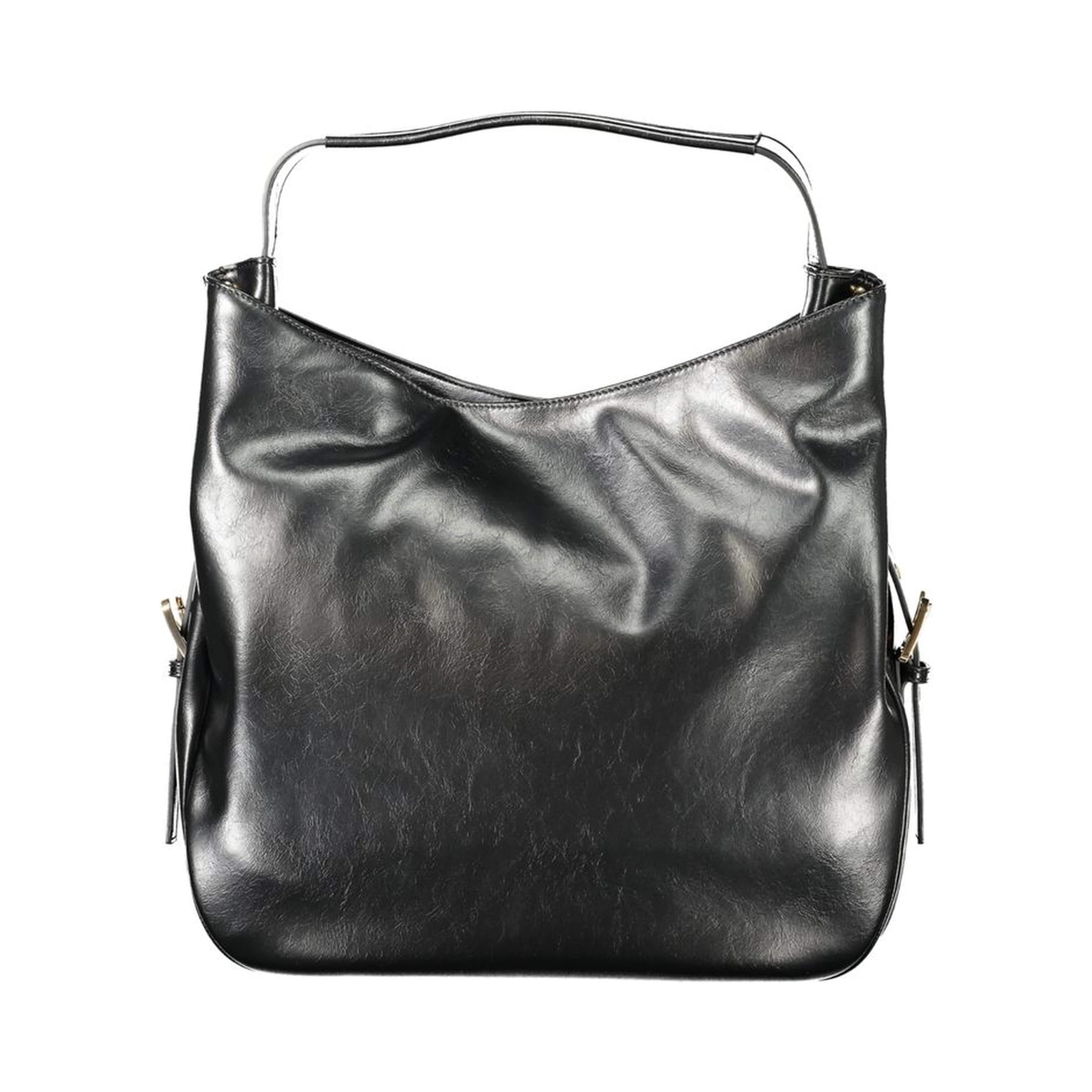 Black Polyethylene Women Hobo Bag