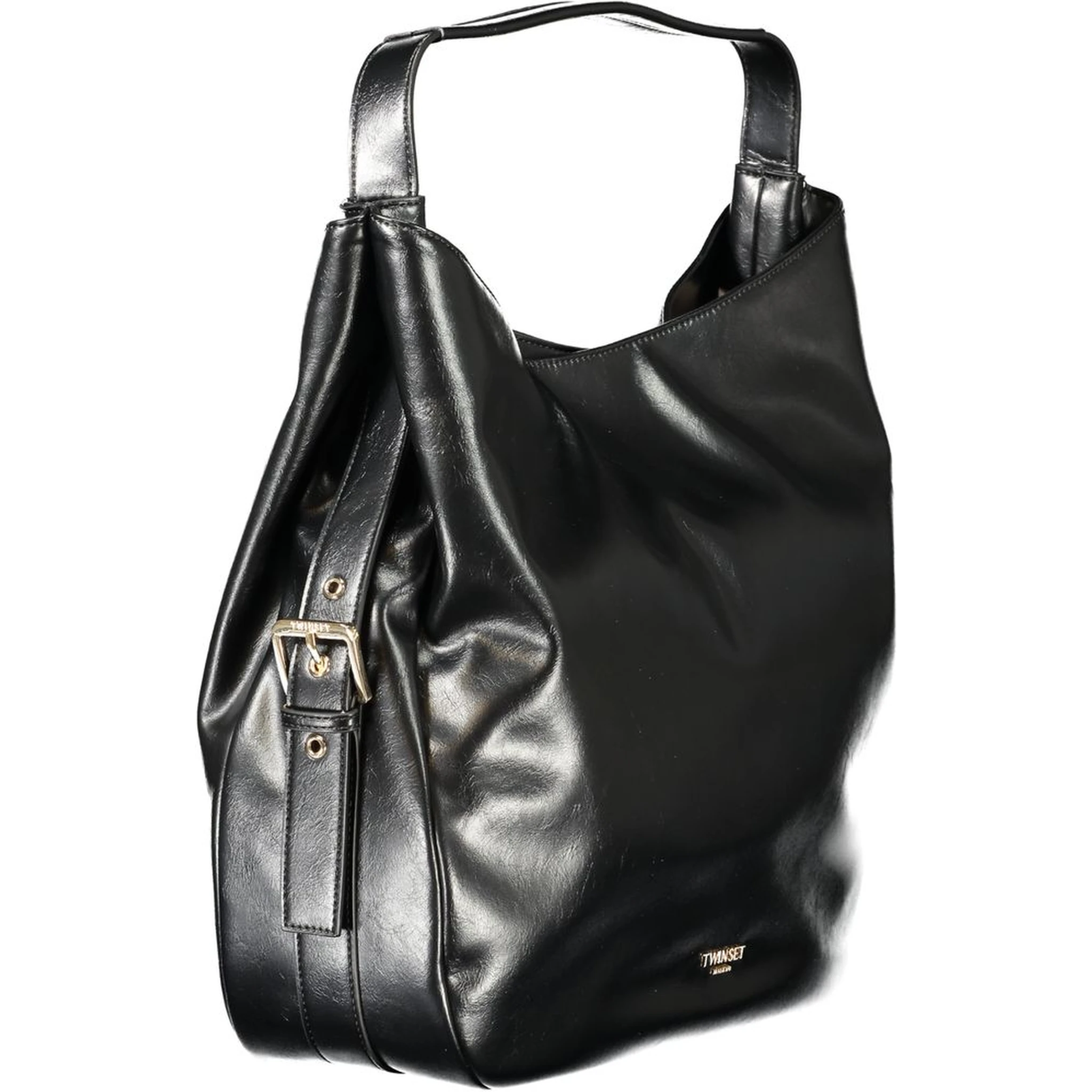 Black Polyethylene Women Hobo Bag