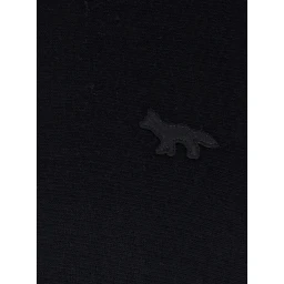 Black Sweatshirt with High Neck and Logo Embroidery on the Front in Wool Man