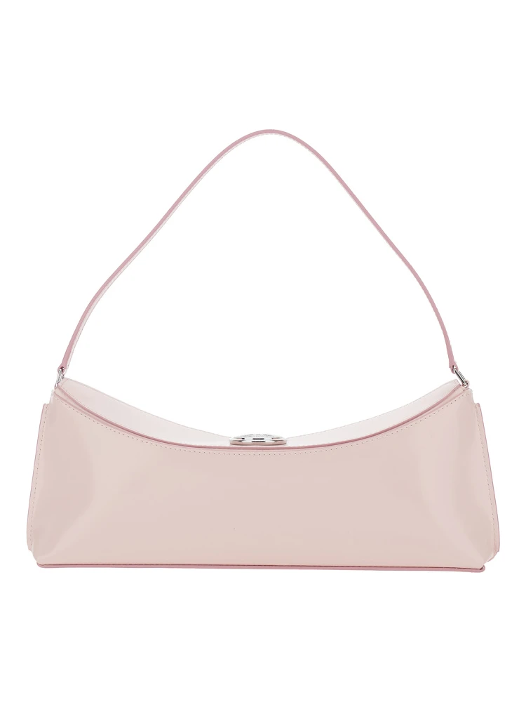 Le Calisso Pink Shoulder Bag with Engraved Snap Button in Leather Woman alternative