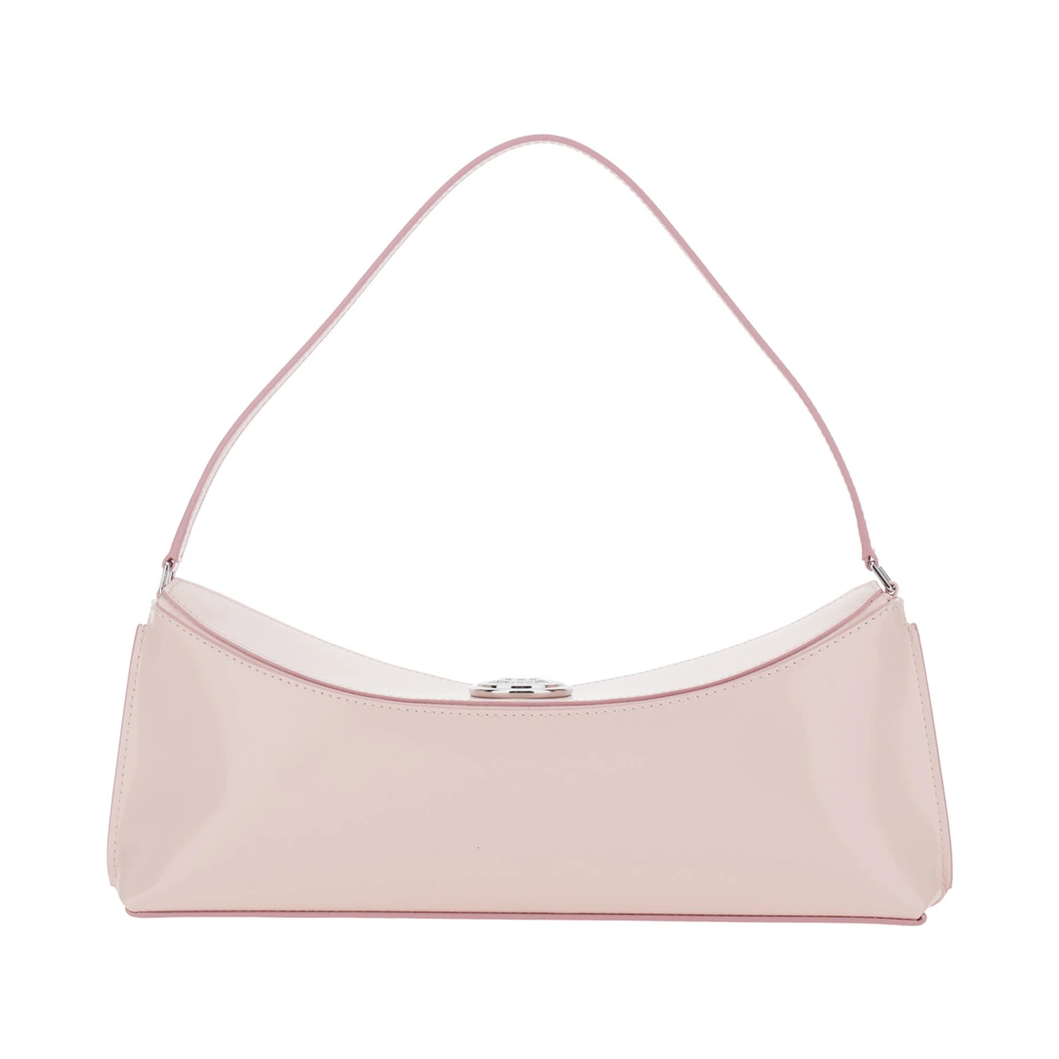 Le Calisso Pink Shoulder Bag with Engraved Snap Button in Leather Woman