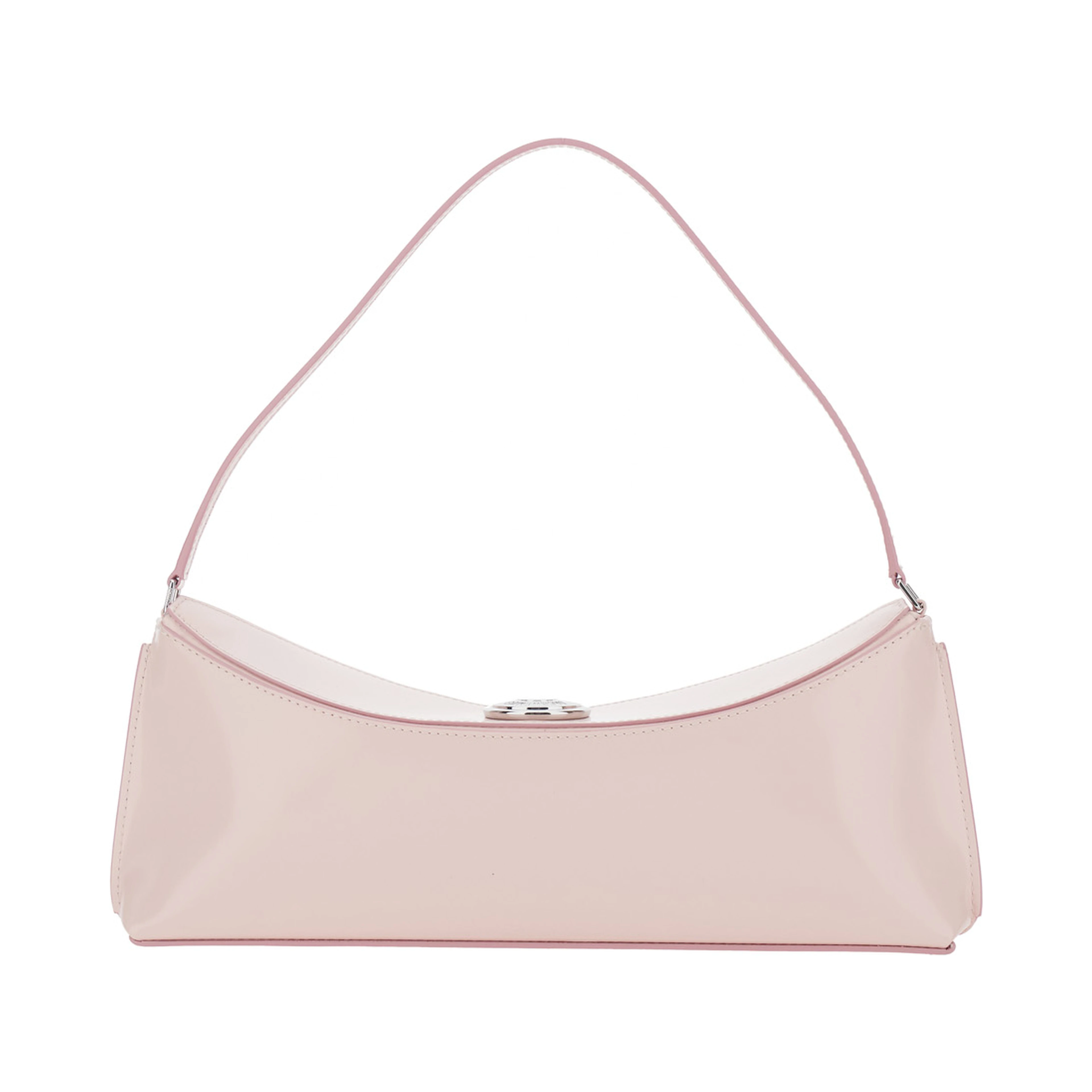 Le Calisso Pink Shoulder Bag with Engraved Snap Button in Leather Woman