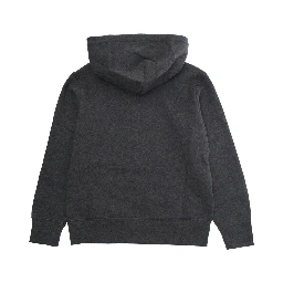 Grey Hoodie with Fixed Hood and Pony Embroidery on the Front in Cotton Blend Boy