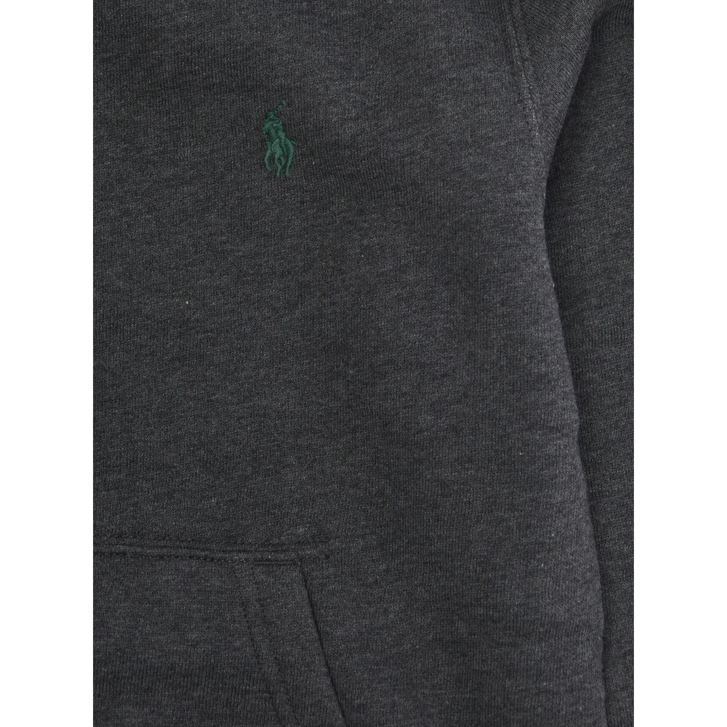 Grey Hoodie with Fixed Hood and Pony Embroidery on the Front in Cotton Blend Boy
