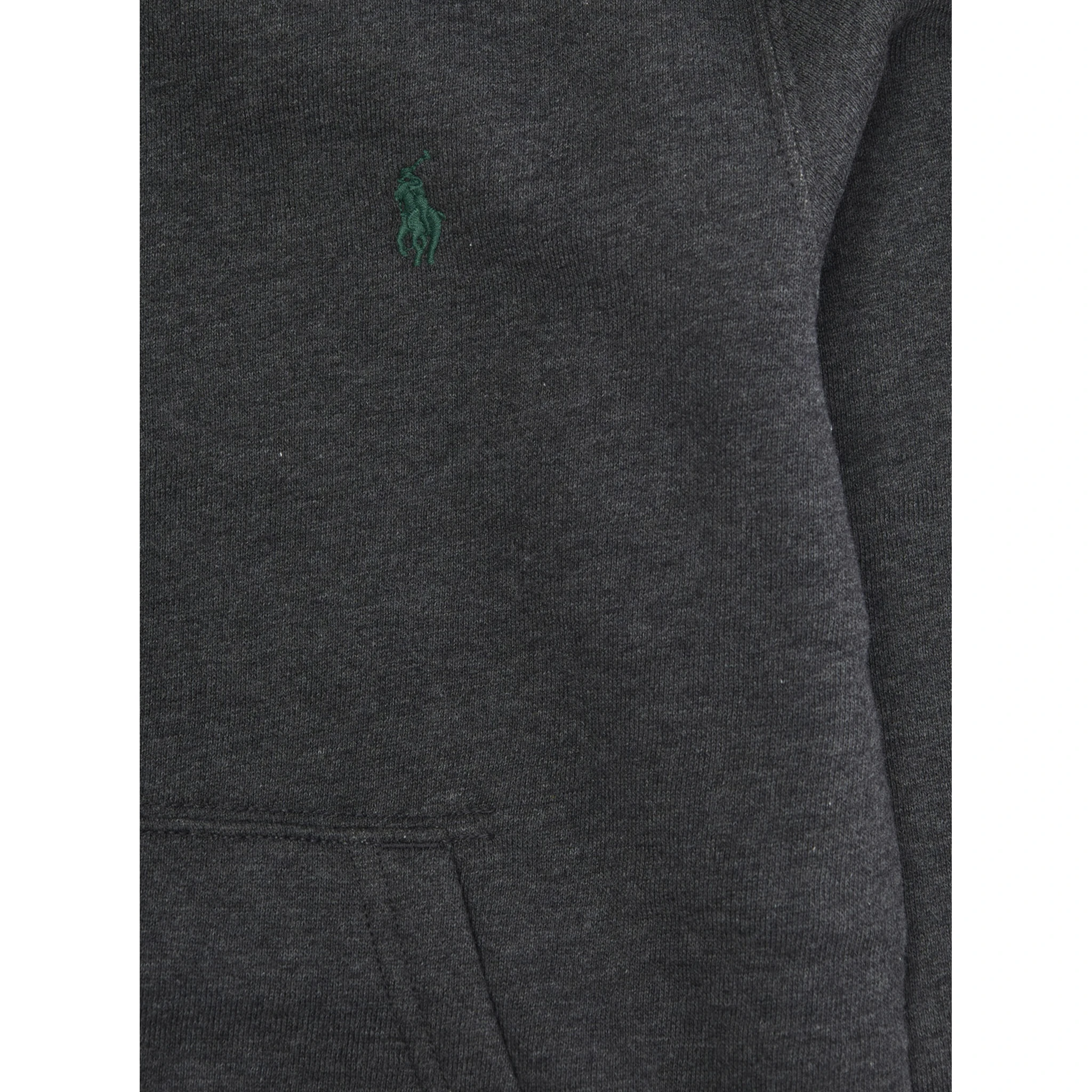 Grey Hoodie with Fixed Hood and Pony Embroidery on the Front in Cotton Blend Boy