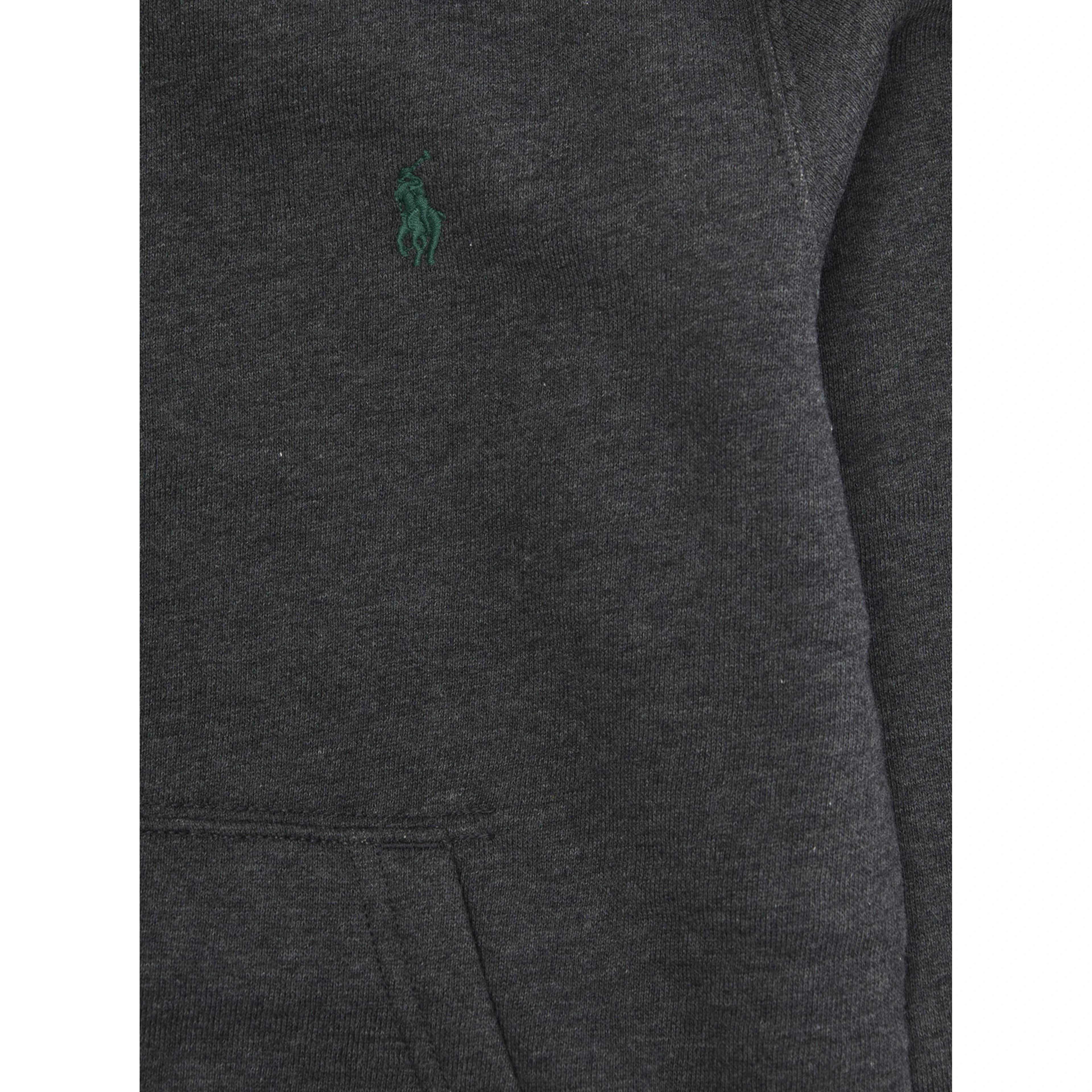 Grey Hoodie with Fixed Hood and Pony Embroidery on the Front in Cotton Blend Boy