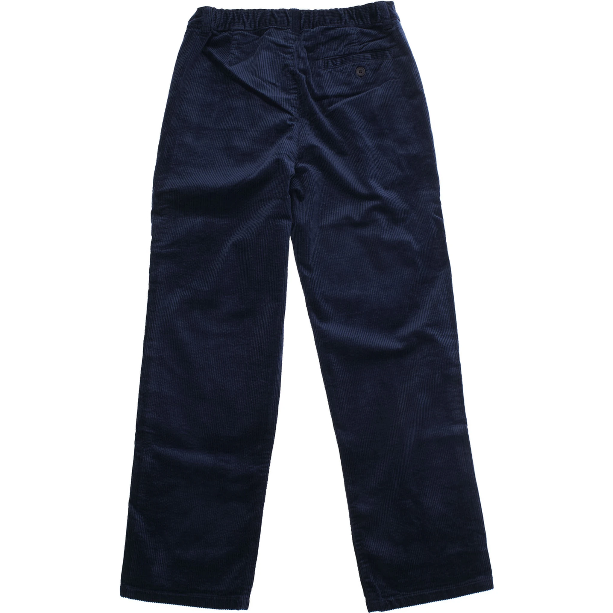 Blue Pants with Logo Patch on the Front and Elastic Waist in Corduroy Boy