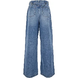Blue Jeans with Belt Loops and Wide Leg in Denim Man