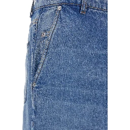 Blue Jeans with Belt Loops and Wide Leg in Denim Man
