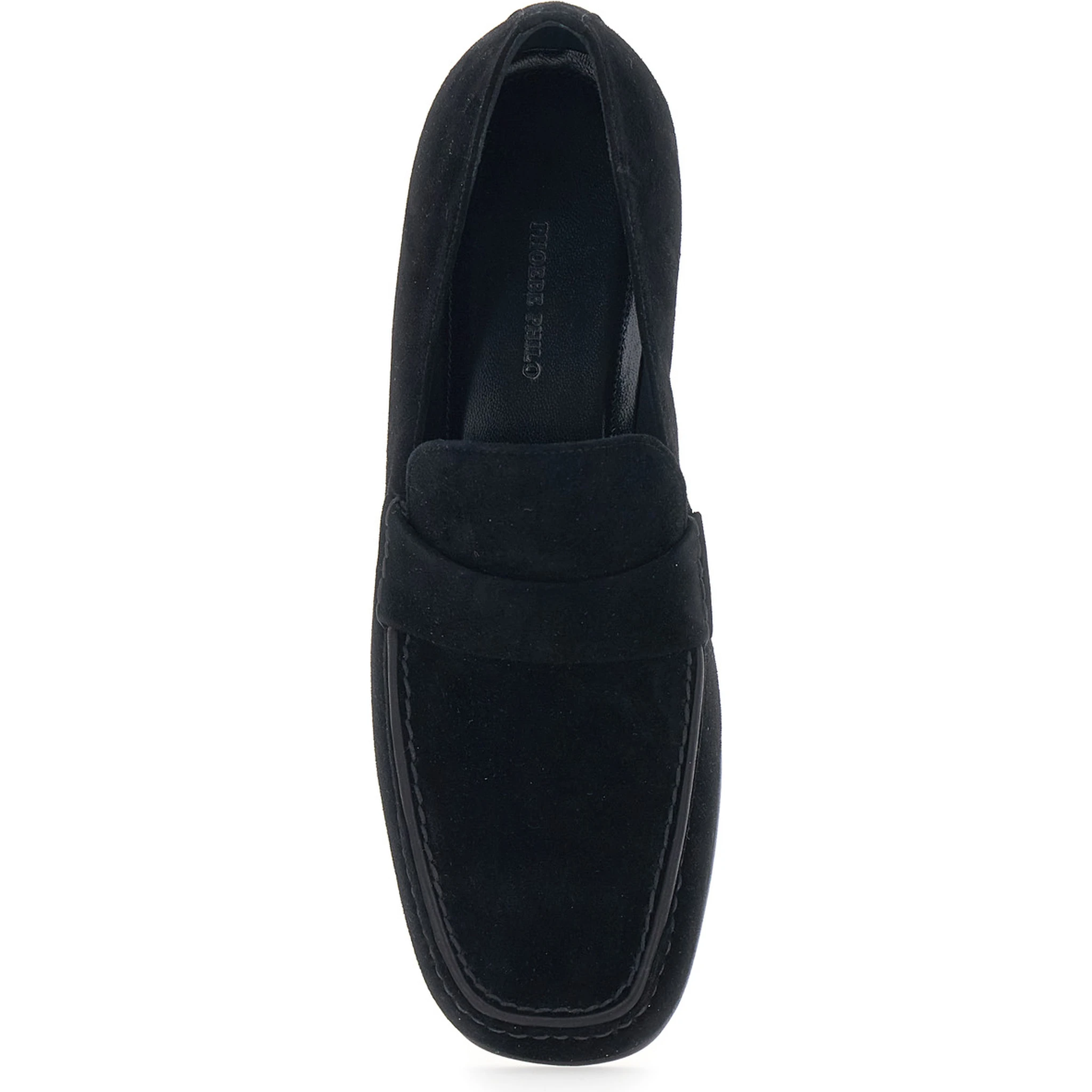 Black Pull-On Loafers in Suede Woman