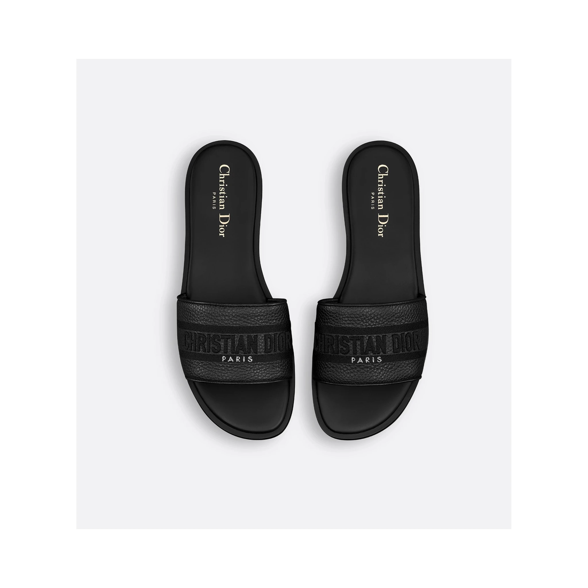 "Dway" leather slide sandals