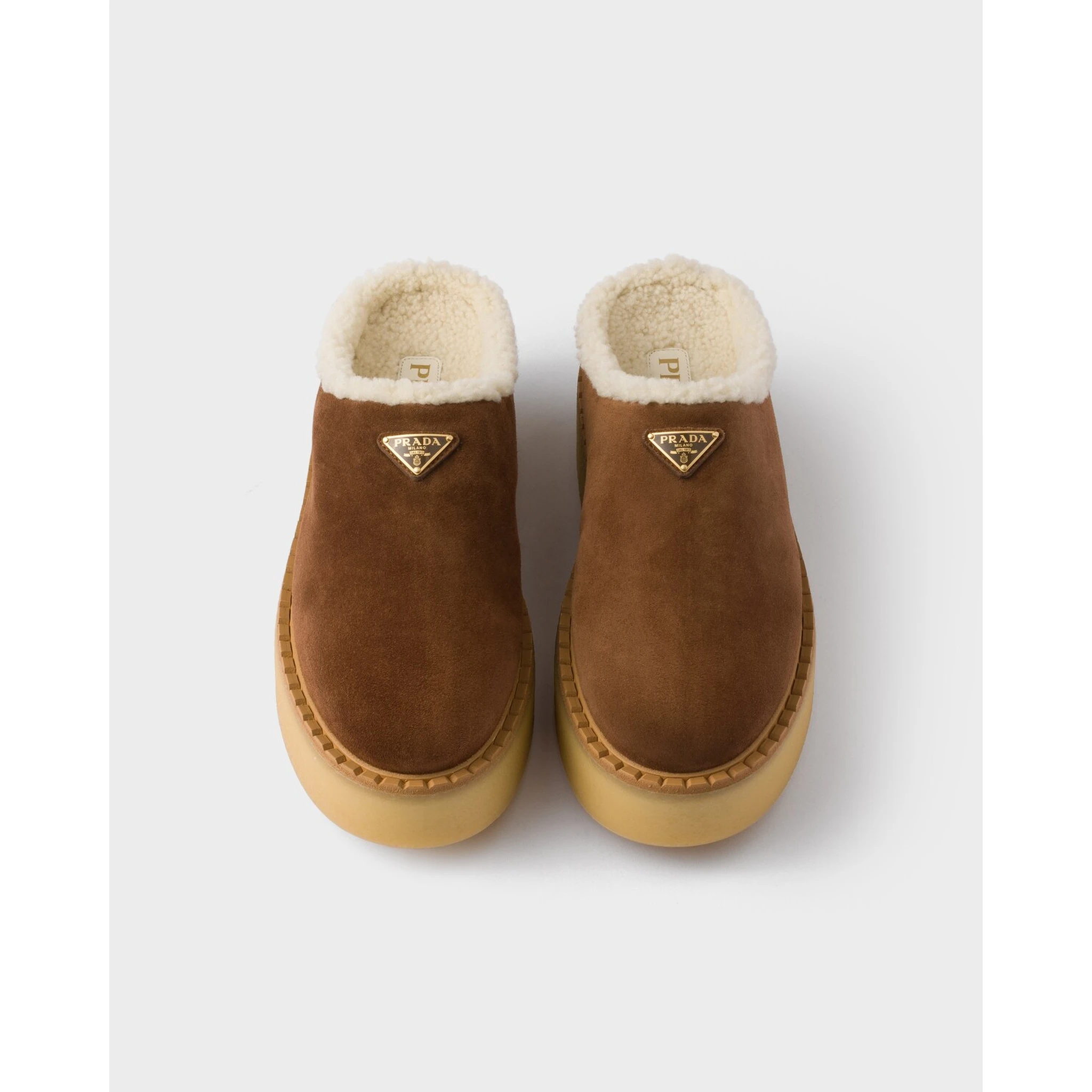 Suede leather slides