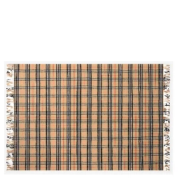 Wool and cashmere blanket with check pattern
