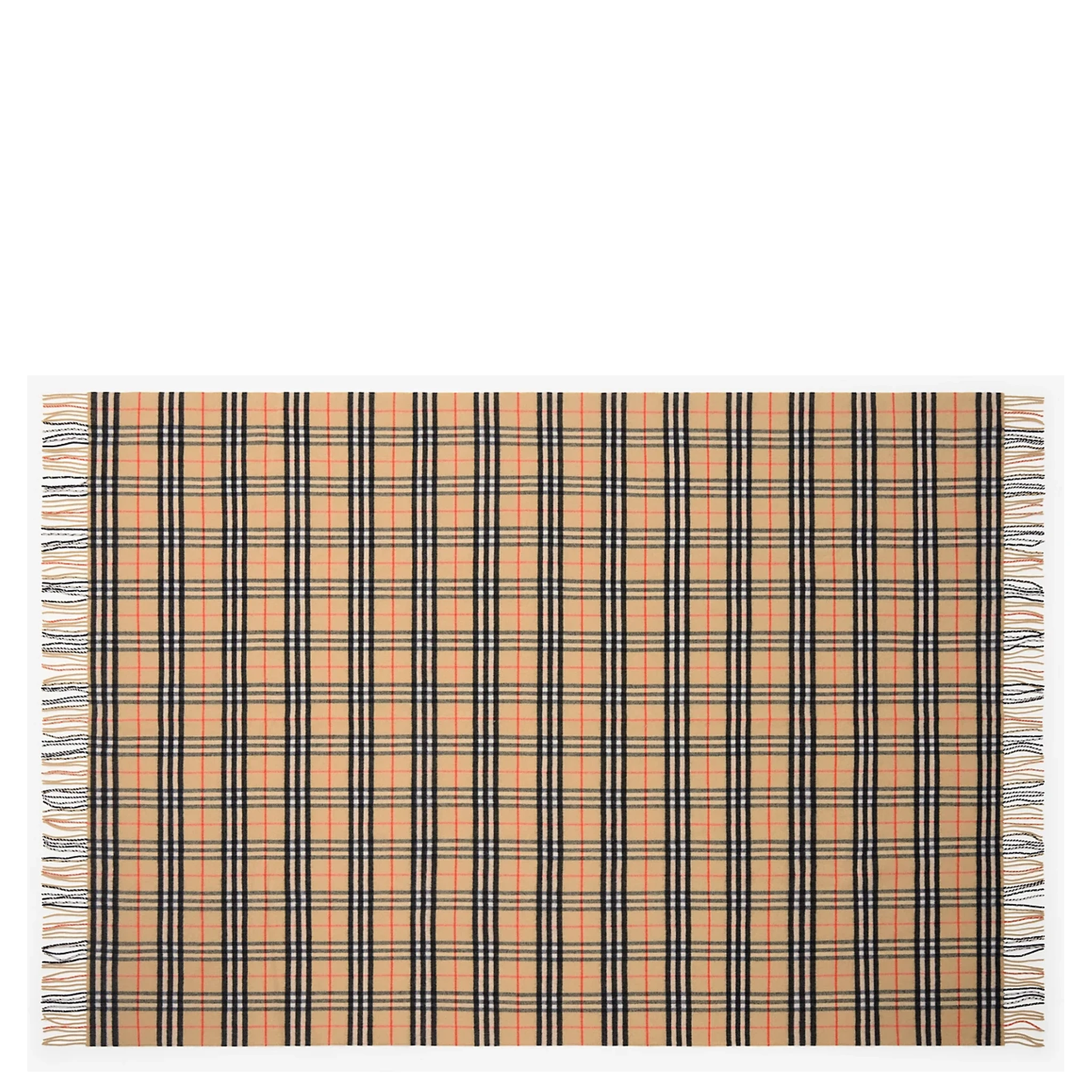 Wool and cashmere blanket with check pattern