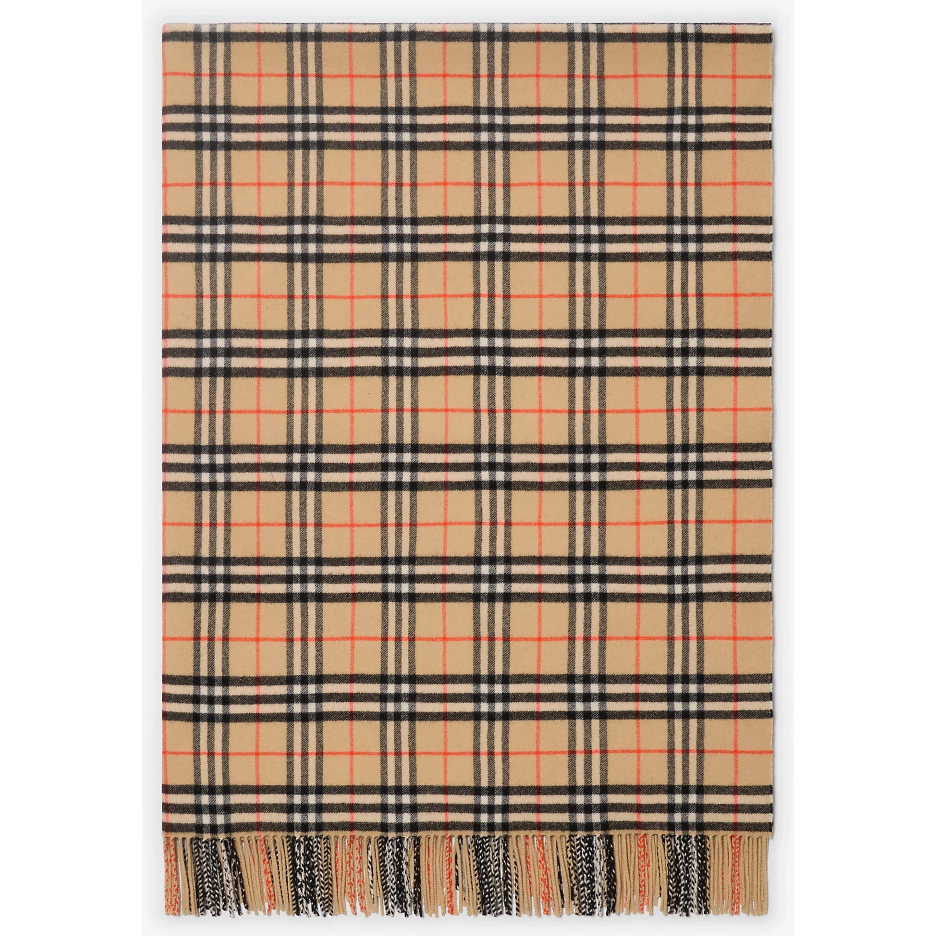 Wool and cashmere blanket with check pattern