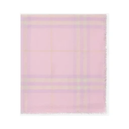 Wide wool scarf with Check pattern