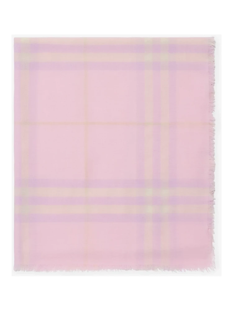 Wide wool scarf with Check pattern