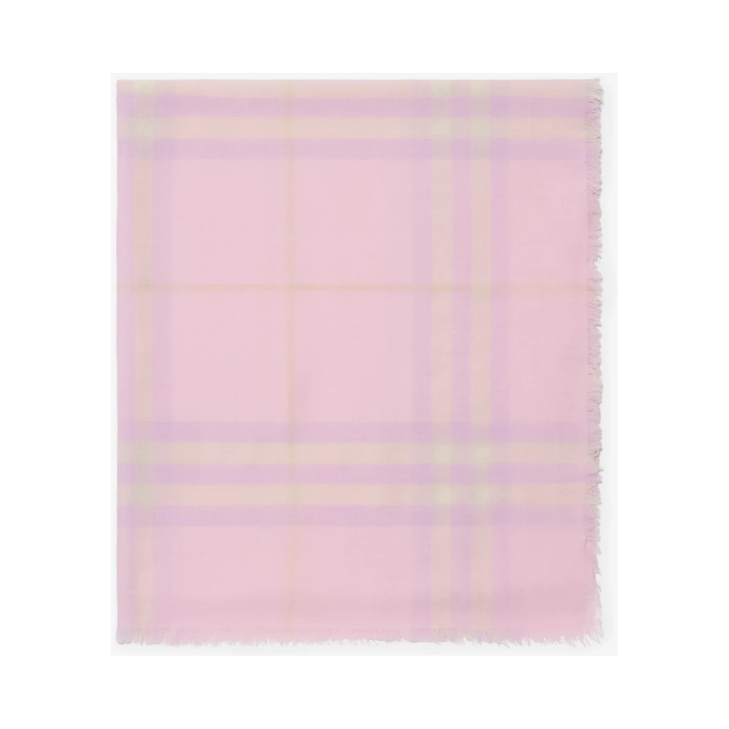Wide wool scarf with Check pattern