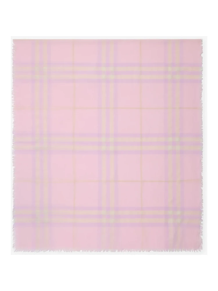 Wide wool scarf with Check pattern alternative