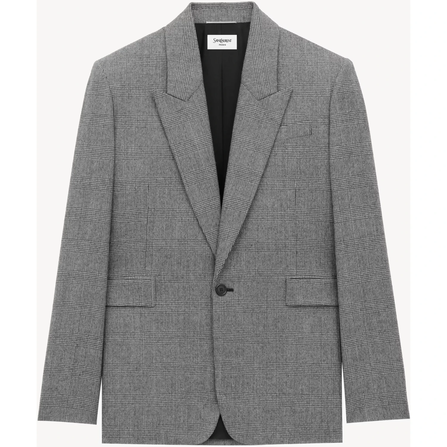 checked single-breasted blazer
