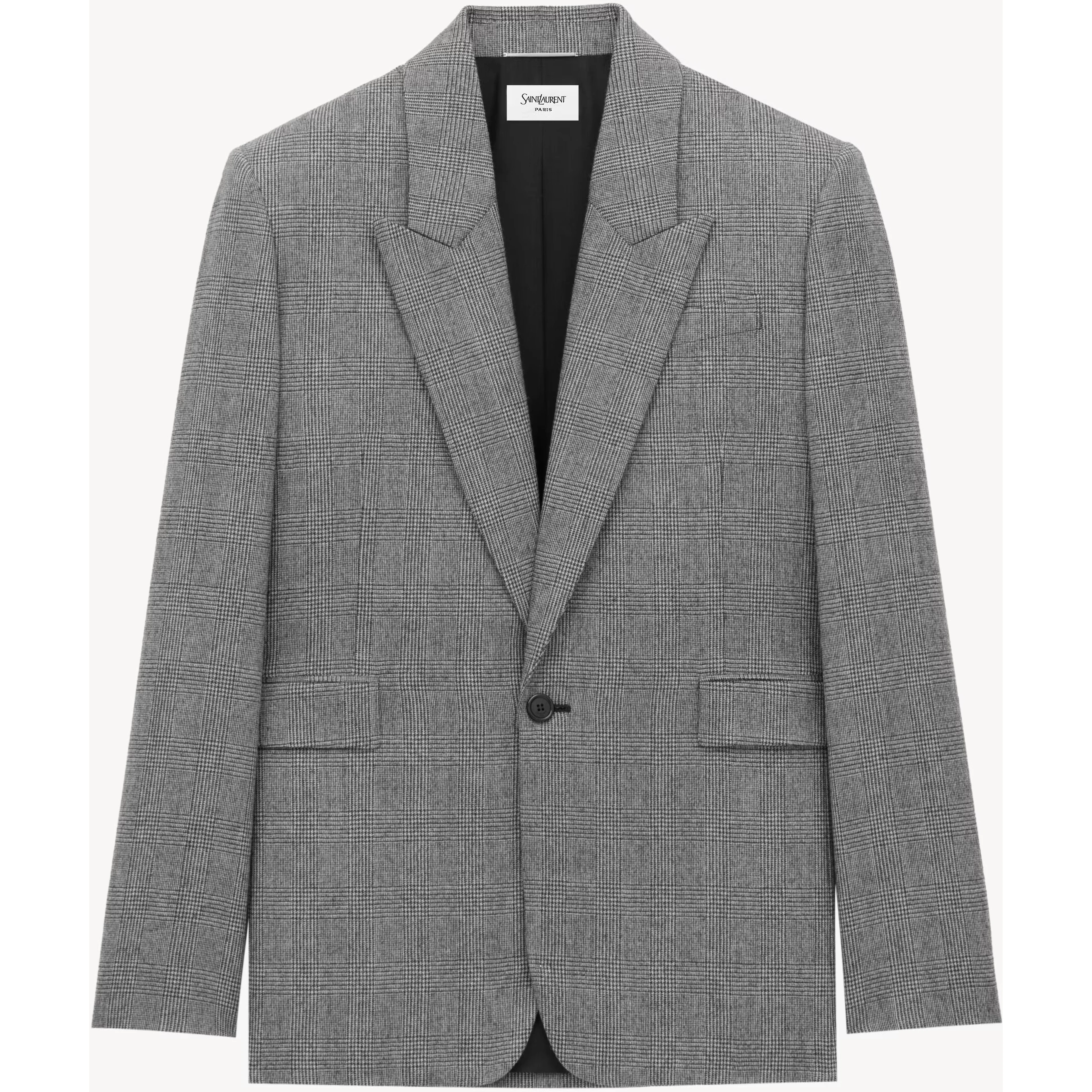 checked single-breasted blazer