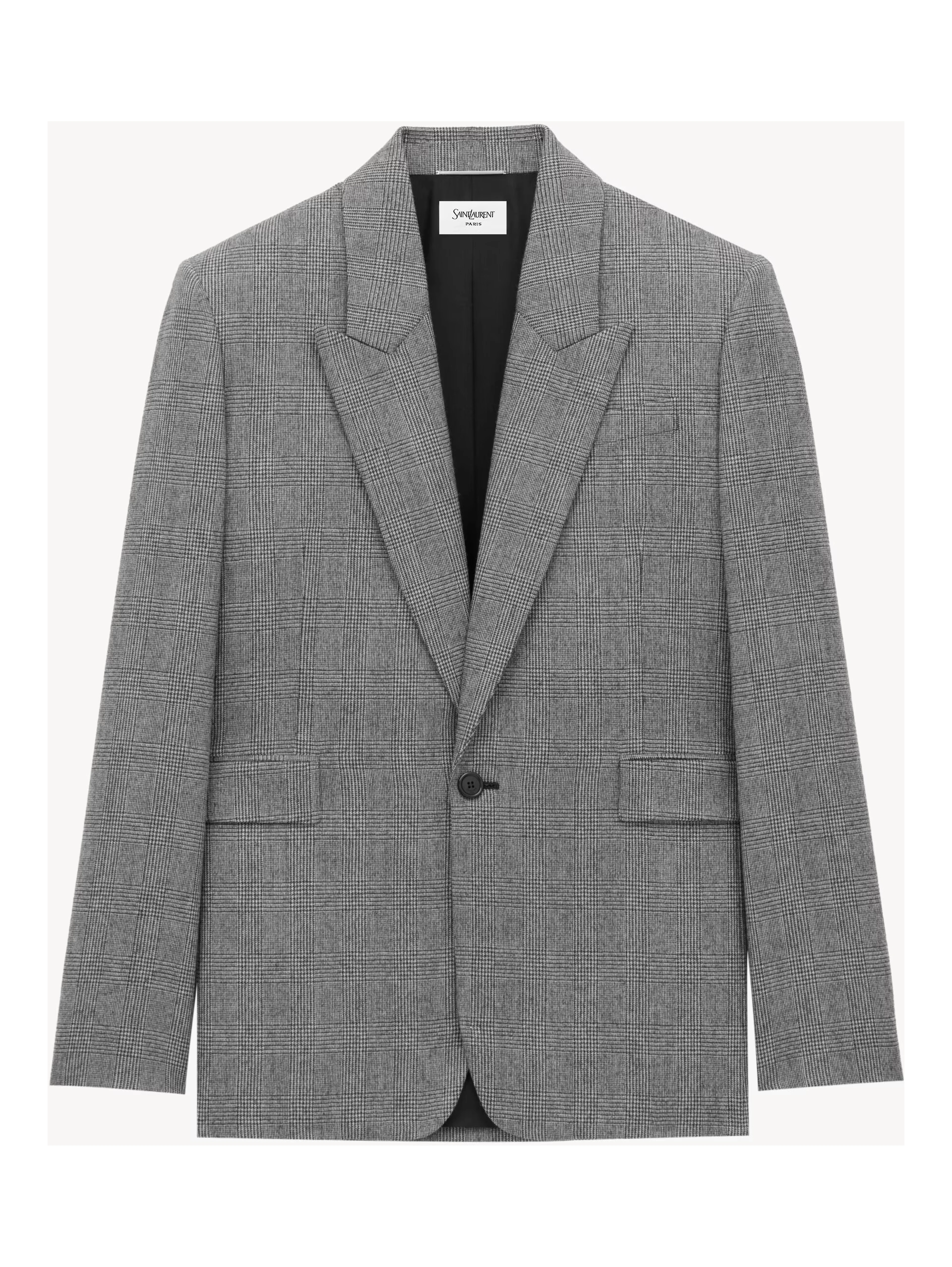 checked single-breasted blazer