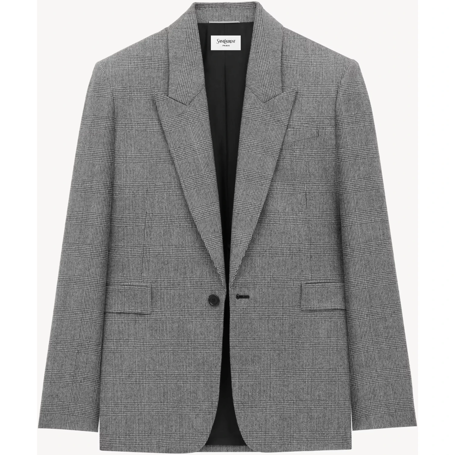 checked single-breasted blazer