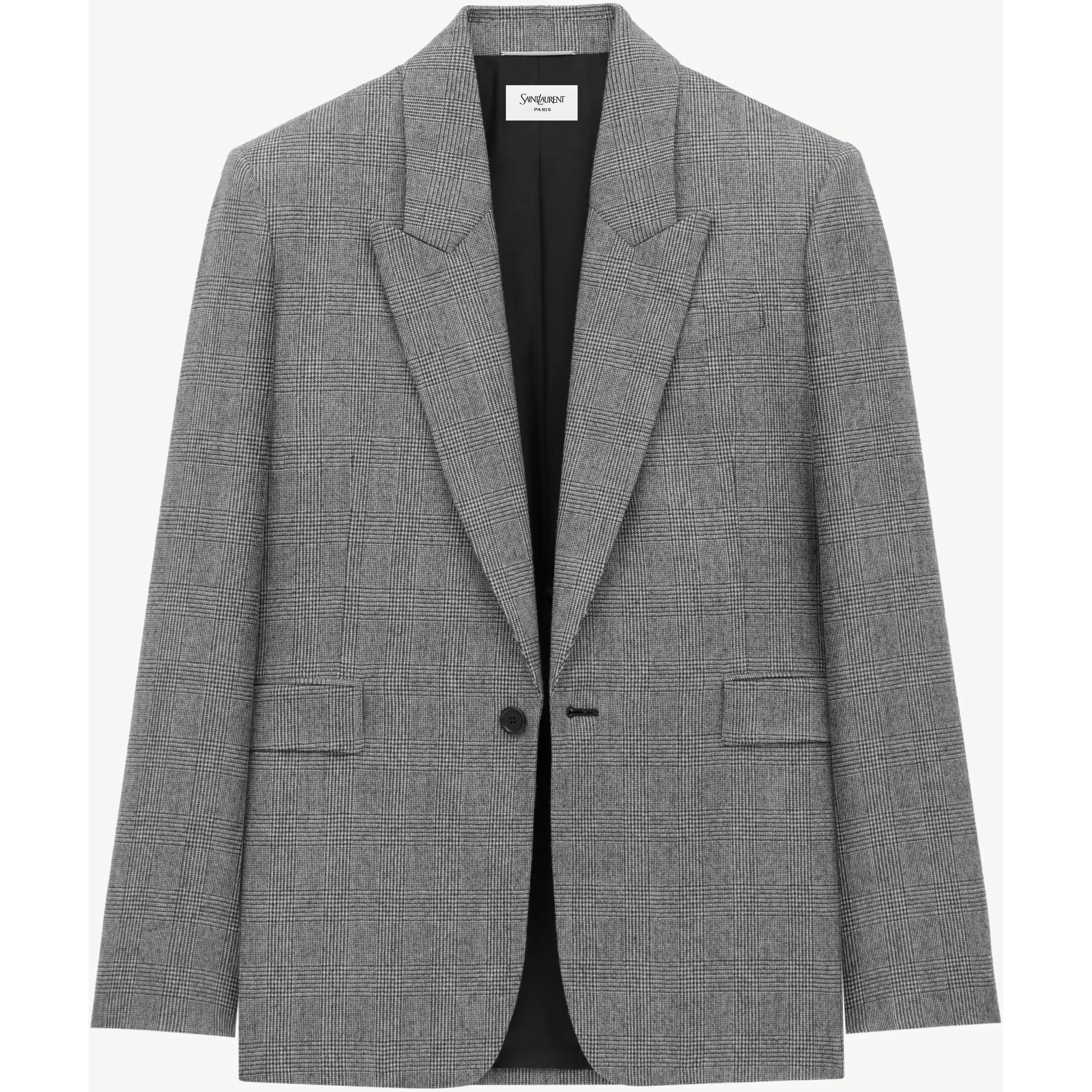checked single-breasted blazer