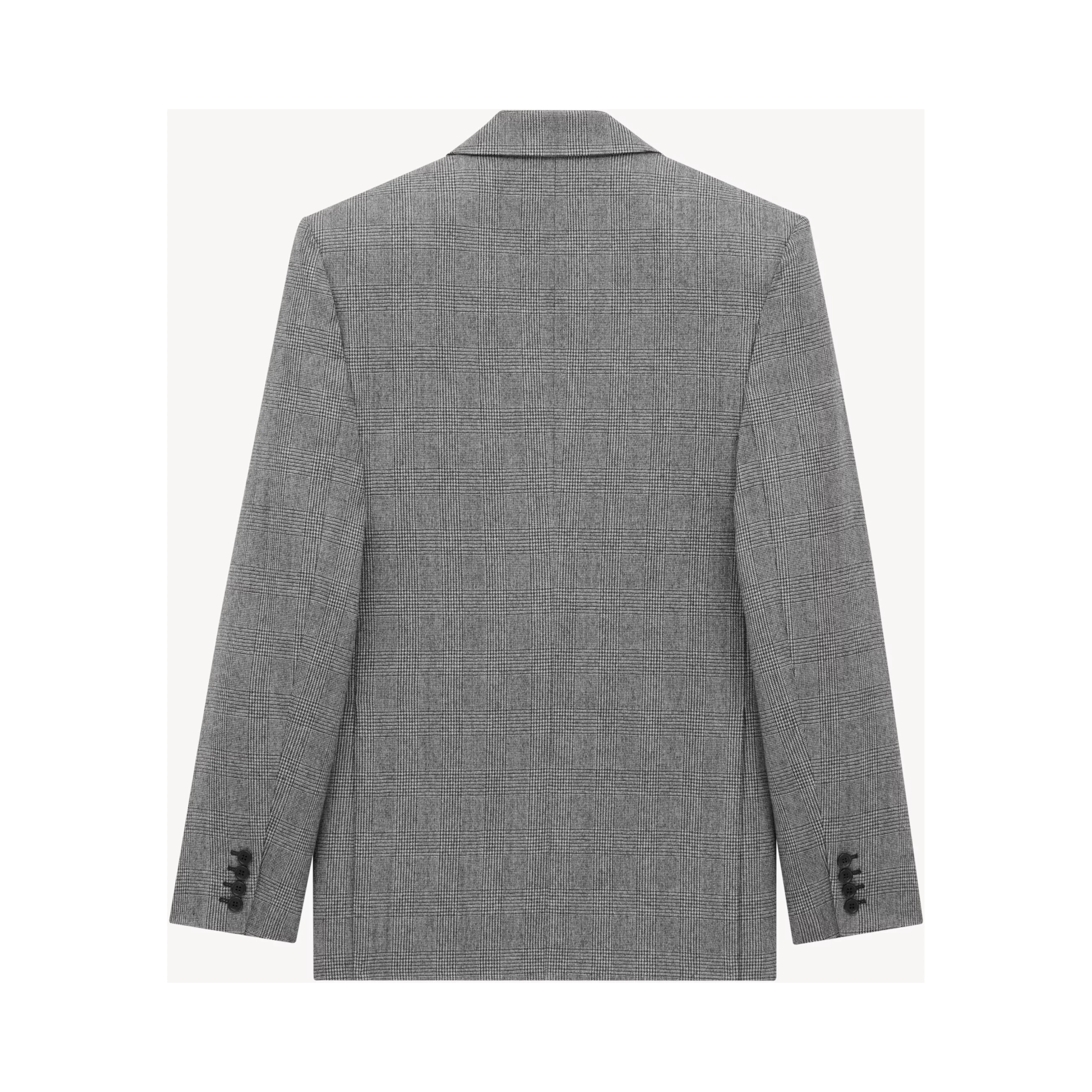 checked single-breasted blazer