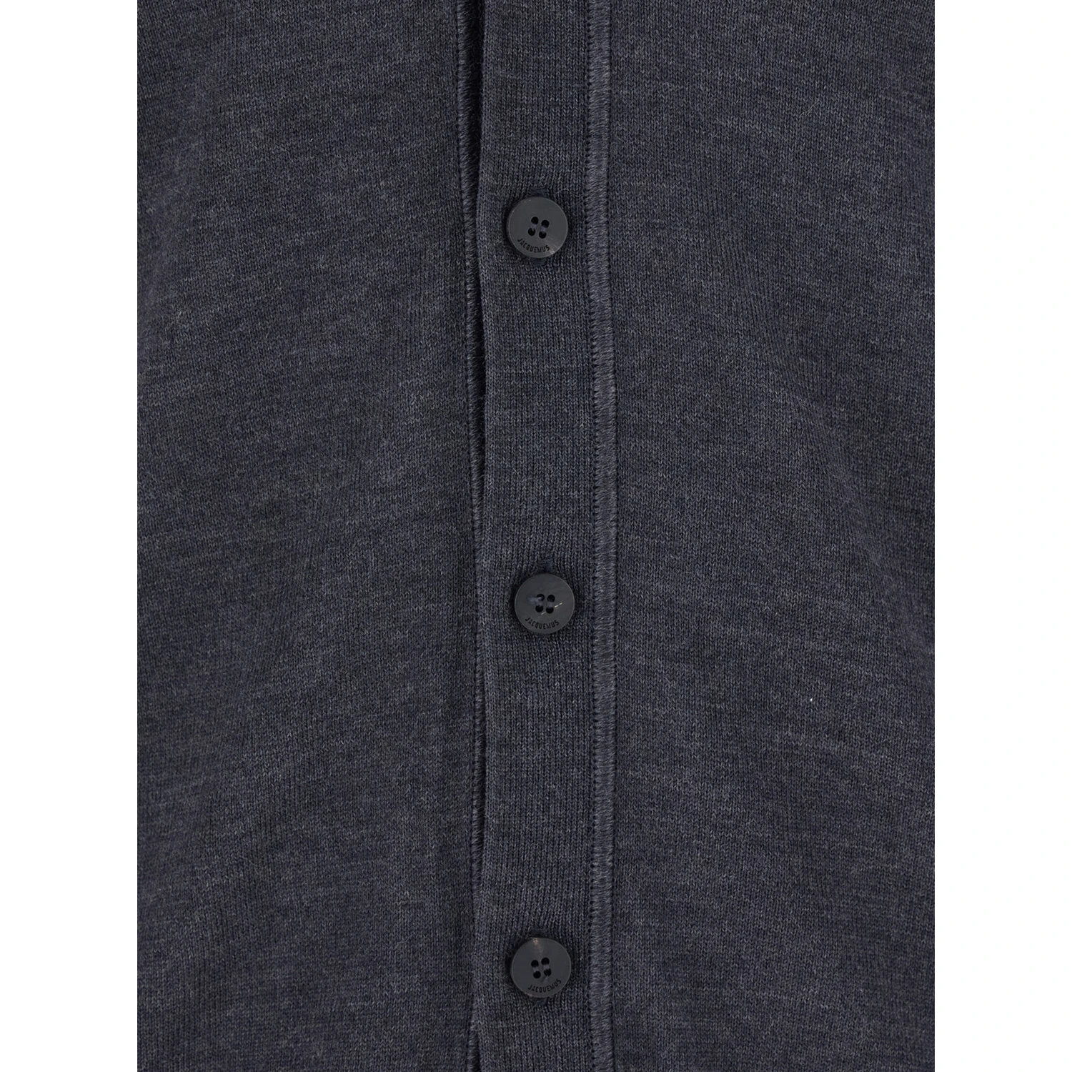 Grey V-Neck Cardigan with Logo on the Back in Cotton Man