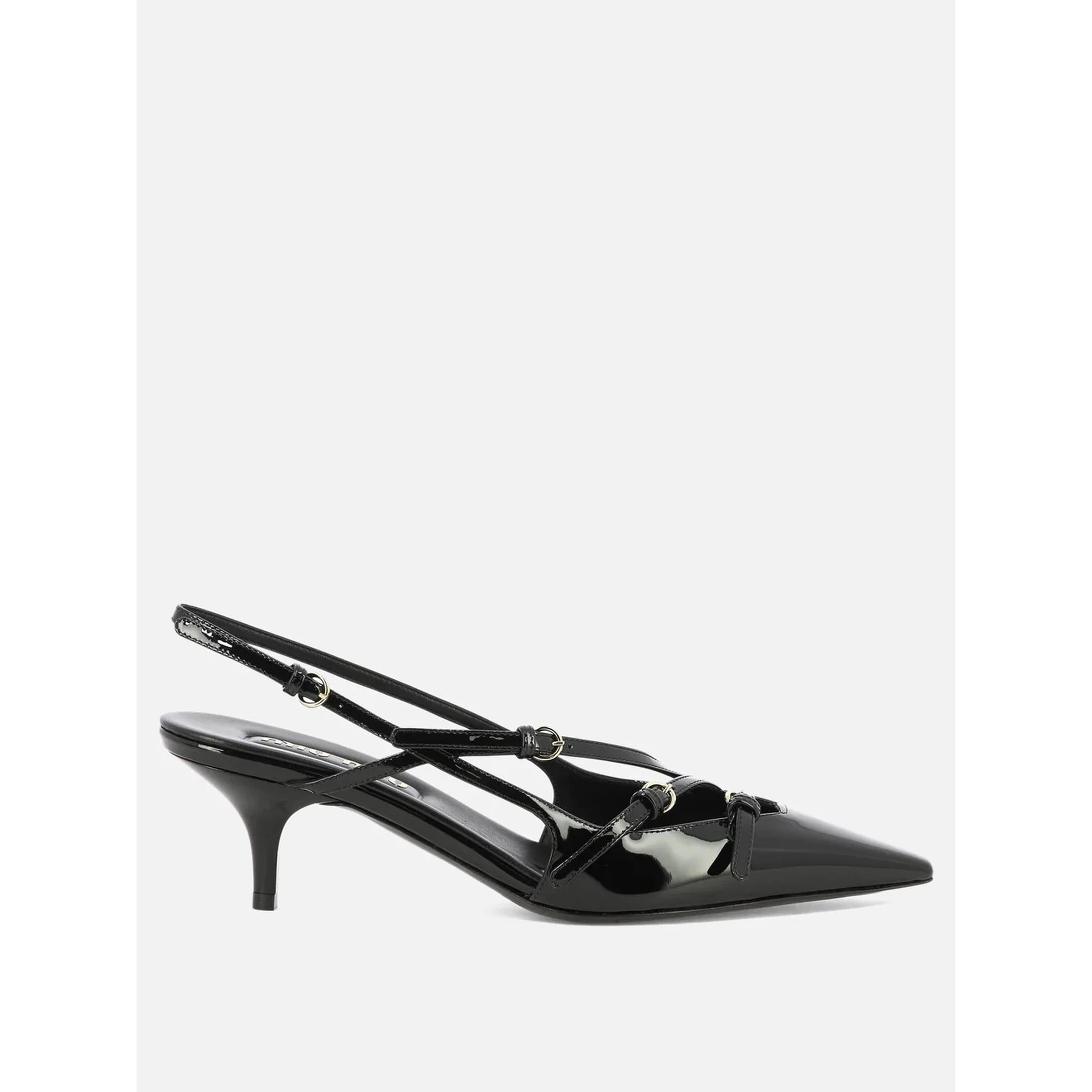 45mm Patent-leather slingback pumps
